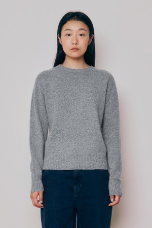 [24F/W] [Women] Super Fine Wool Melange Wholegarment Knit Top (Grey)