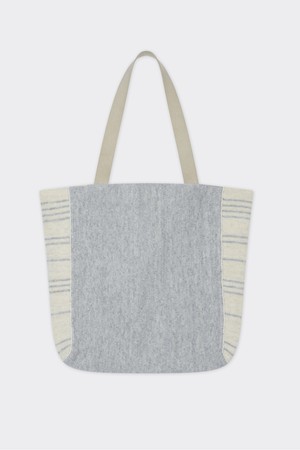 [24F/W] Reversible Wool Knitting Tote Bag (Ivory/Grey)