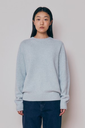 [24F/W] [Women] Super Fine Wool Wholegarment Sweater (Sky)