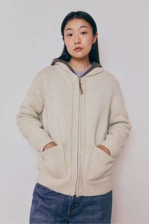 [24F/W] [Women] Heavy Wool Cowichan Cardigan (Ivory)