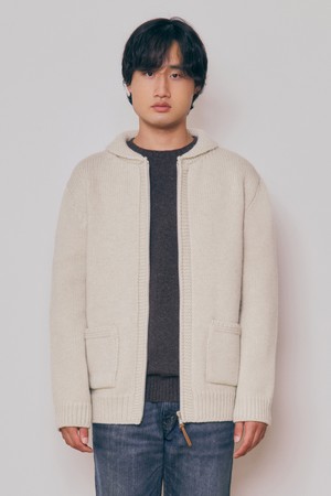 [24F/W] [Men] Heavy Wool Cowichan Cardigan (Ivory)