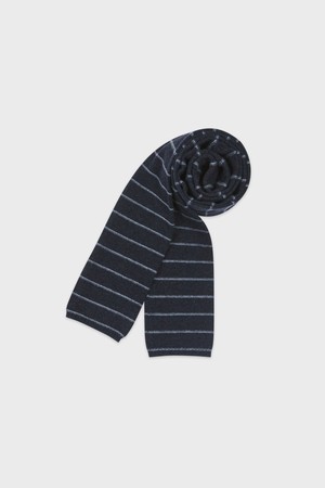 [24F/W] Super Fine Wool Stripe Muffler (Navy)