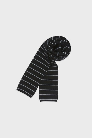 [24F/W] Super Fine Wool Stripe Muffler (Black)