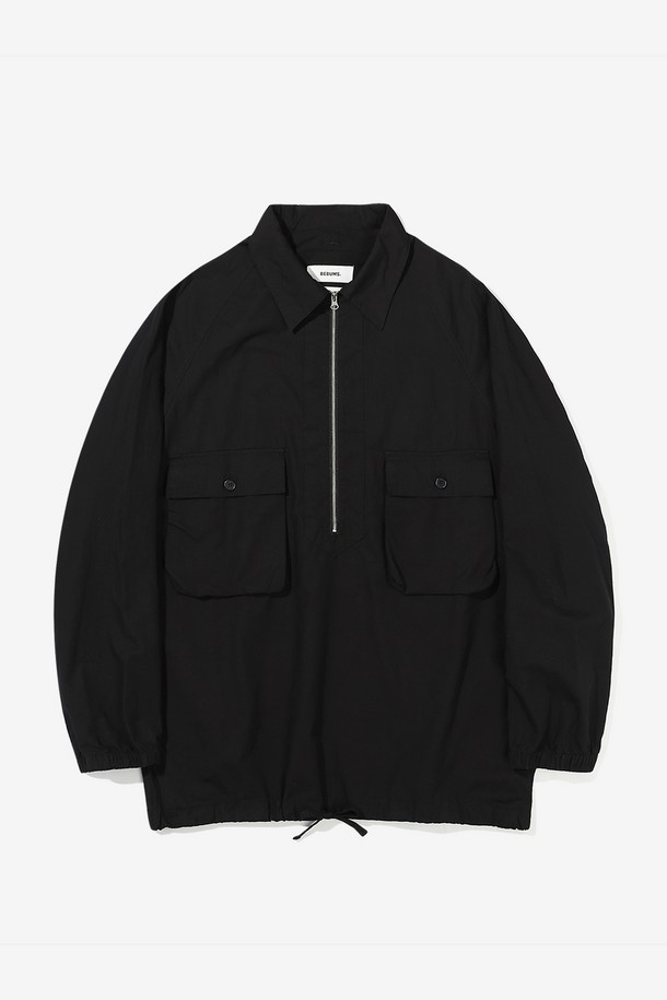 BEBUMS - 캐주얼셔츠 - [BEBUMS] Washed Pullover Shirt (Black)