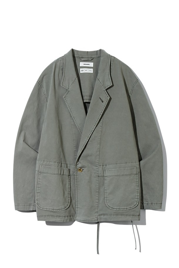 BEBUMS - 수트/블레이저자켓 - [BEBUMS] Garment-Dye Blazer Jacket (Sage Geen)