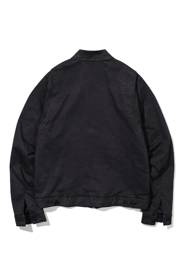 BEBUMS - 수트/블레이저자켓 - [BEBUMS] Garment-Dye Trucker Jacket (Black)