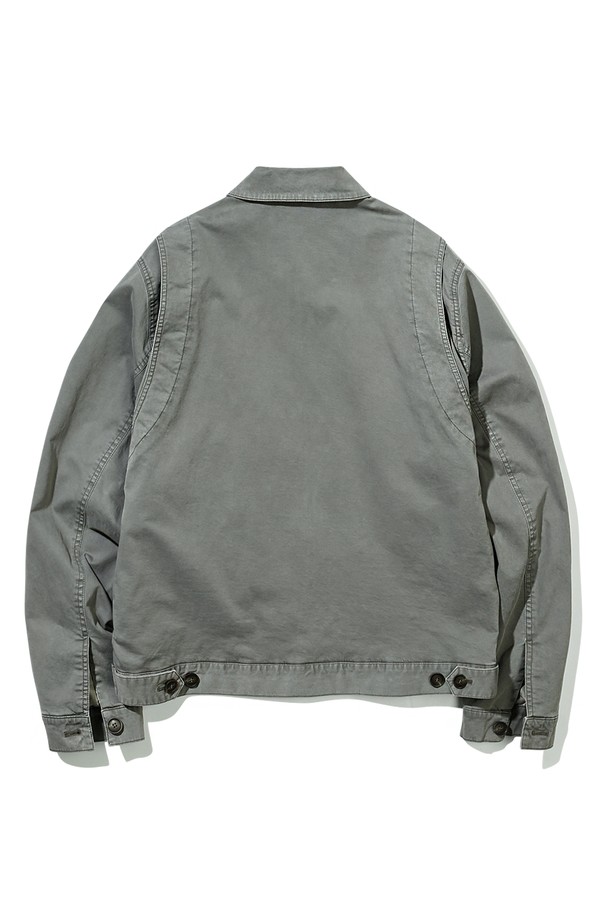 BEBUMS - 수트/블레이저자켓 - [BEBUMS] Garment-Dye Trucker Jacket (Olive)