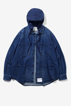 [BEBUMS] Denim Layered Shirt Jacket (indigo)