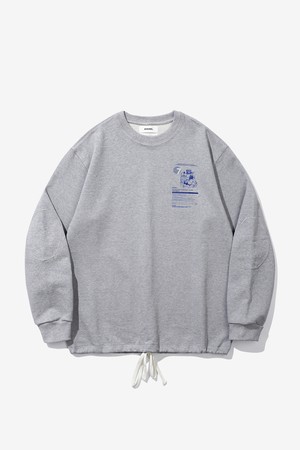 [BEBUMS] Heritage graphics Vintage Sweat (Melange Grey)