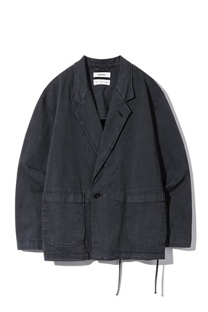 [BEBUMS] Garment-Dye Blazer Jacket (Ink Black)