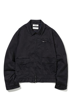 [BEBUMS] Garment-Dye Trucker Jacket (Black)