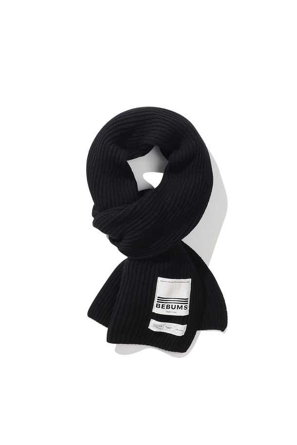 BEBUMS - 스카프/머플러 - [BEBUMS] Heritage Wool Muffler (Black)