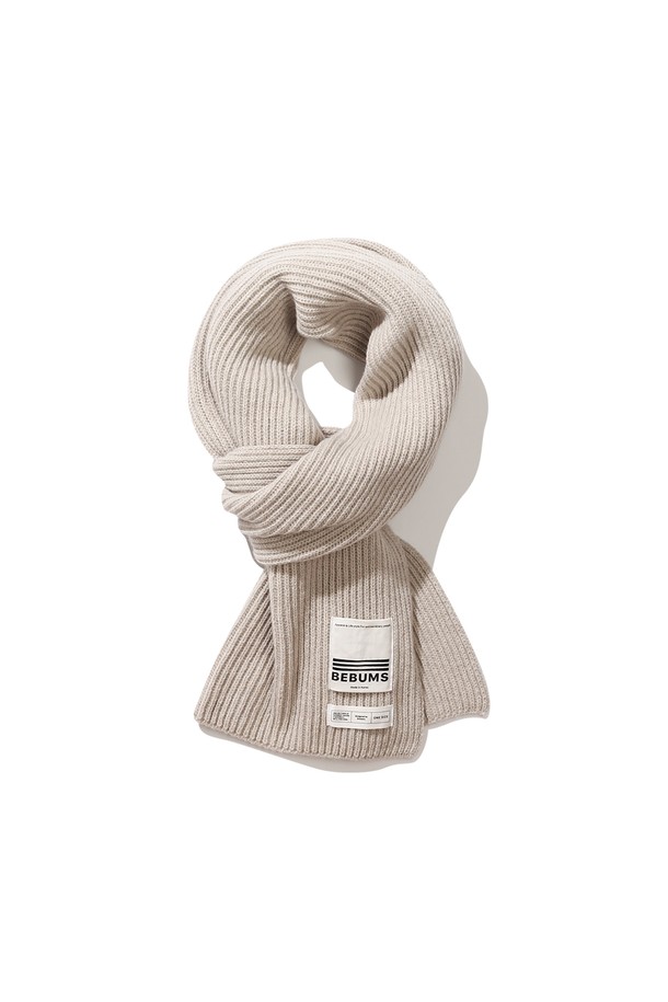 BEBUMS - 스카프/머플러 - [BEBUMS] Heritage Wool Muffler (Creme)