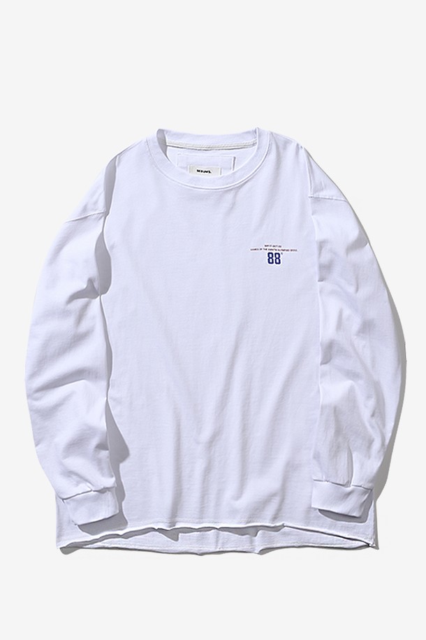 BEBUMS - 스웨트셔츠 - [BEBUMS] Heritage Long Crop Sleeve (White)