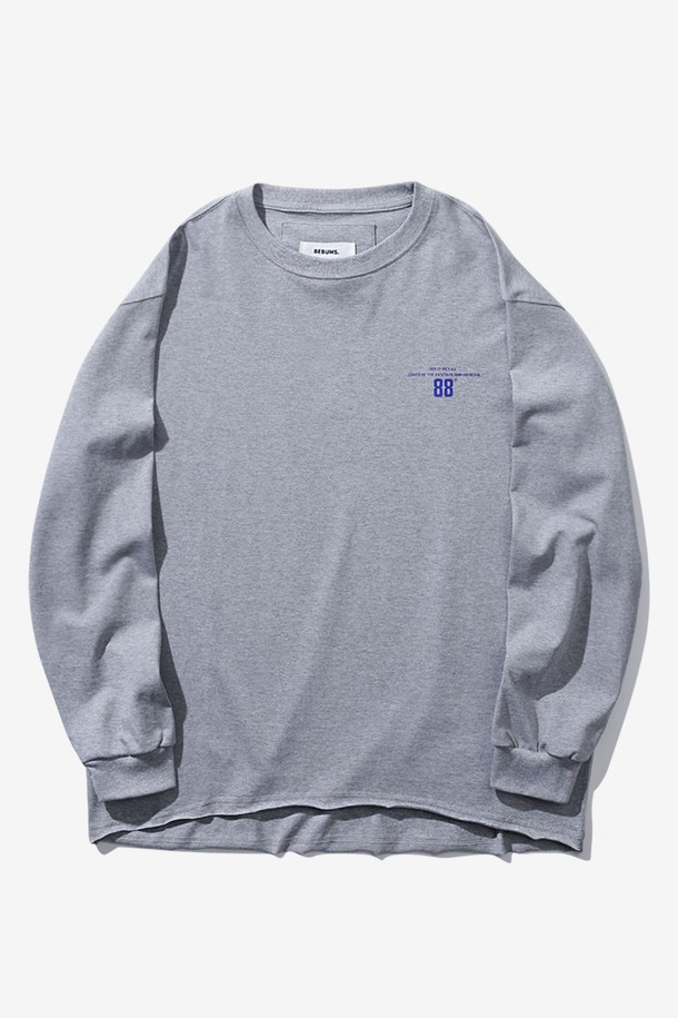 BEBUMS - 스웨트셔츠 - [BEBUMS] Heritage Long Crop Sleeve (Grey)