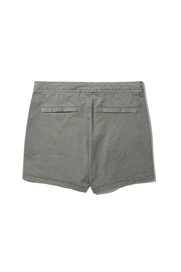 BEBUMS - 캐주얼팬츠 - [BEBUMS] Garment-Dye Drawstring Short (Sage Geen)