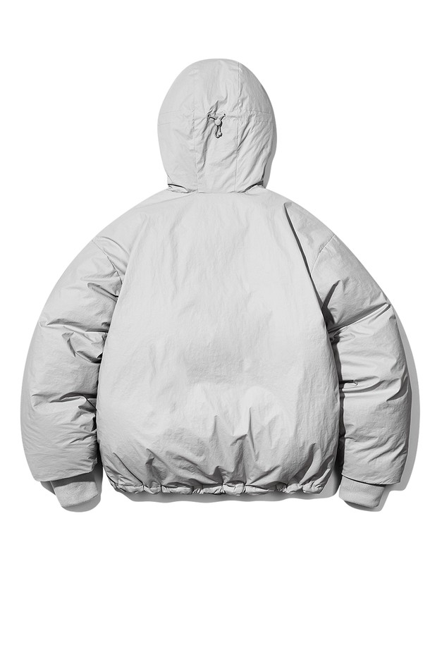 BEBUMS - 다운/패딩 - [BEBUMS] Paper Wax Coating down jumper (Snow Gray)