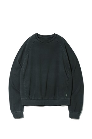 [BEBUMS] Crew Overdyed Sweat (Ink Black)