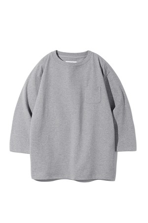 [BEBUMS] Silket cotton 3/4 T-Shirt (Melange Grey)