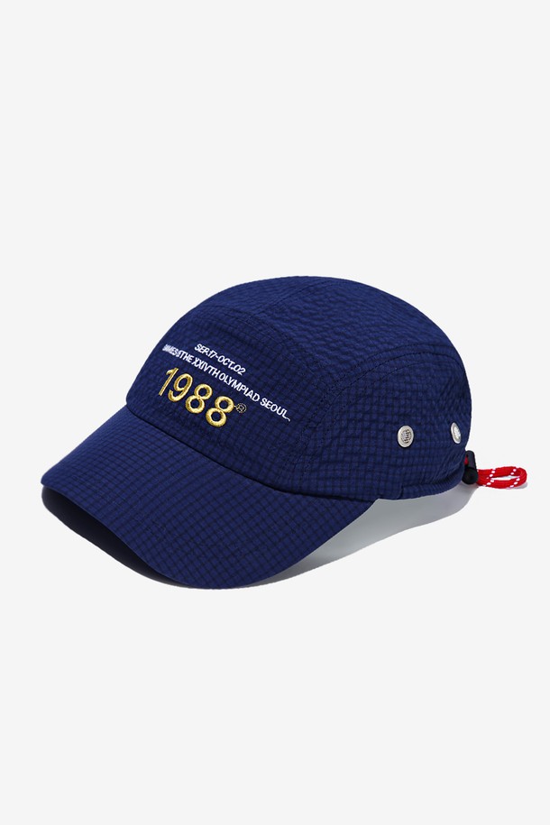 BEBUMS - 모자 - [BEBUMS] Seersucker Running Cap (Navy)