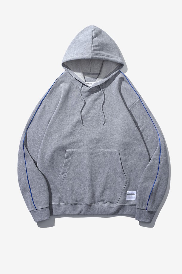 BEBUMS - 후디 - [BEBUMS] Vintage Line Hoodie (Melange Grey)