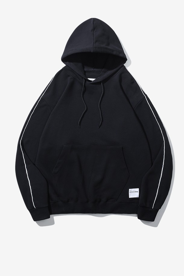 BEBUMS - 후디 - [BEBUMS] Vintage Line Hoodie (Black)