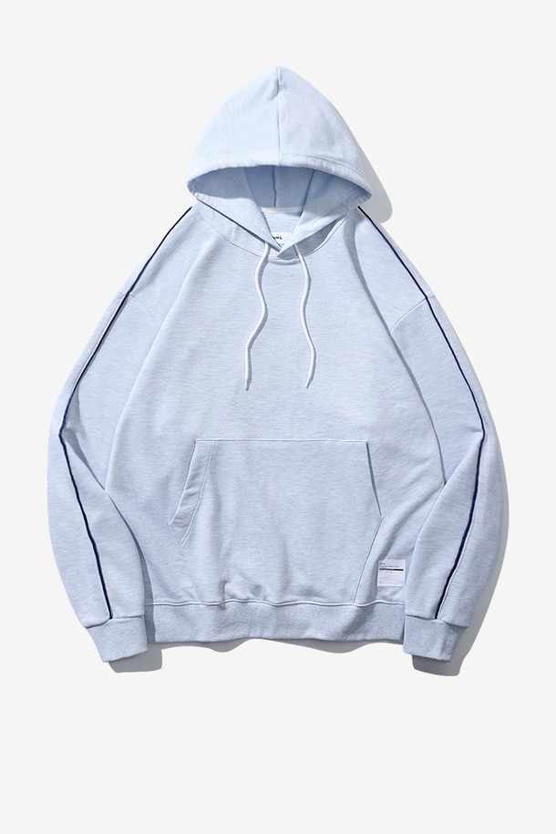 BEBUMS - 후디 - [BEBUMS] Vintage Line Hoodie (Melange White)