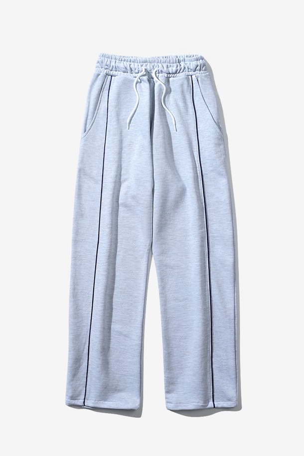 BEBUMS - 캐주얼팬츠 - [BEBUMS] Vintage Line Sweat pant (Melange White)