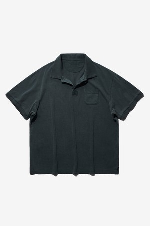 Dyed damage Polo Shirt (Black)