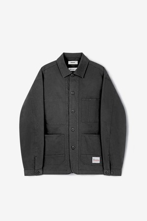 Washed-Dye Utility Jacket (Coal black)
