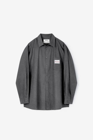 Washed-Dye Vintage Fabric Shirt (Faded Black)