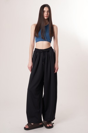 AU52PT39  더블 테크 와이드 팬츠_블랙