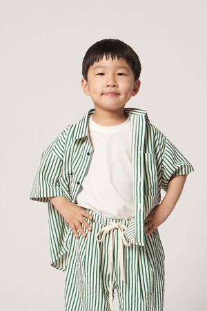 AK61SH73_키즈_링클 스트라이프 라운지 셔츠_그린