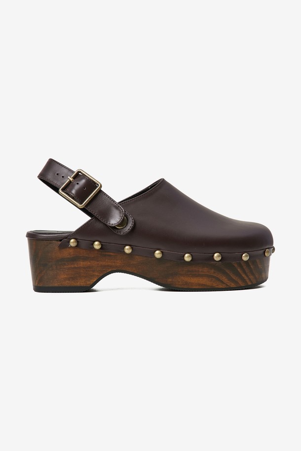 NEUTE - 슬리퍼/뮬 - [NEUTE] 60mm Valentina Leather Clog Mule (Brown)