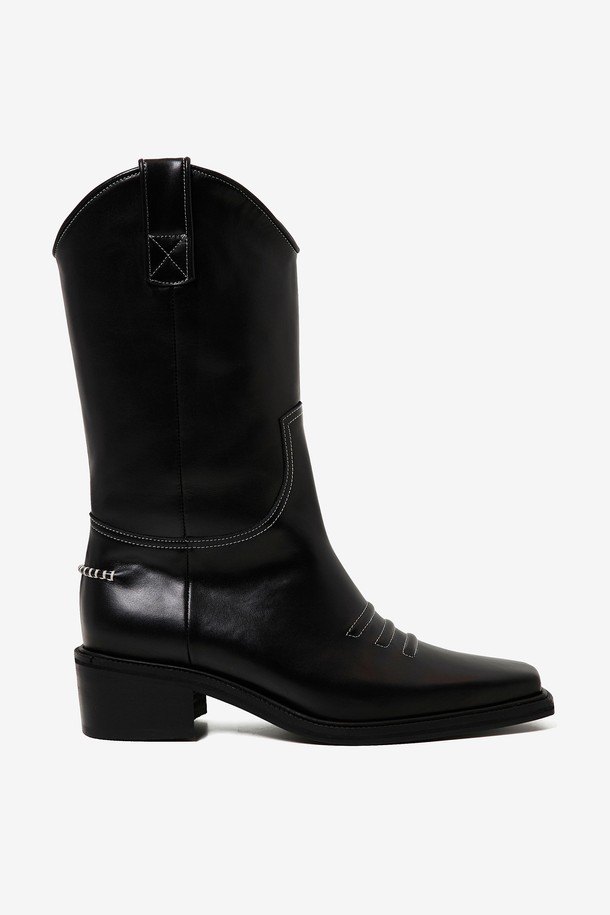 NEUTE - 부츠/워커 - [NEUTE] 50mm Marfa Western Middle Boots (BLACK)