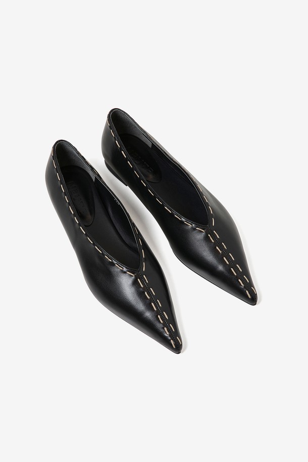 NEUTE - 플랫 - [NEUTE] 20mm Kate Hand Stitch Flat (BLACK)