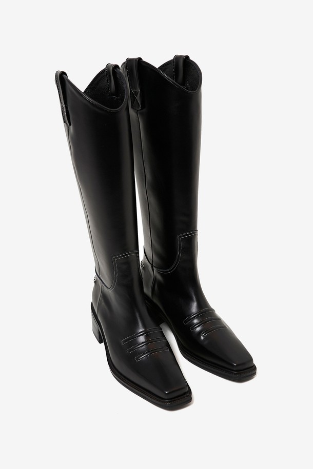 NEUTE - 부츠/워커 - [NEUTE] 50mm Marfa Western Long Boots (BLACK)