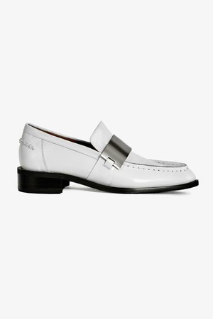 35mm Antonia Hand-Stitch Loafers (White)