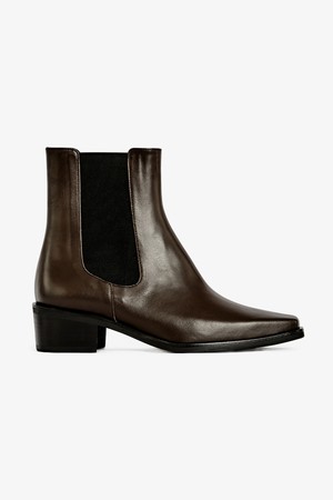 50mm Ezra Square-Toe Chelsea Boots (Brown)