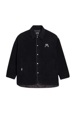 OVERSIZED FLEECE SHIRT JACKET - BLACK/NAVY