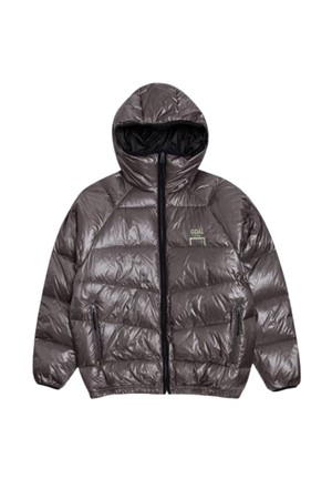 BACK LOGO LIGHT DOWN JACKET - BLACK/KHAKI/DARK GREY