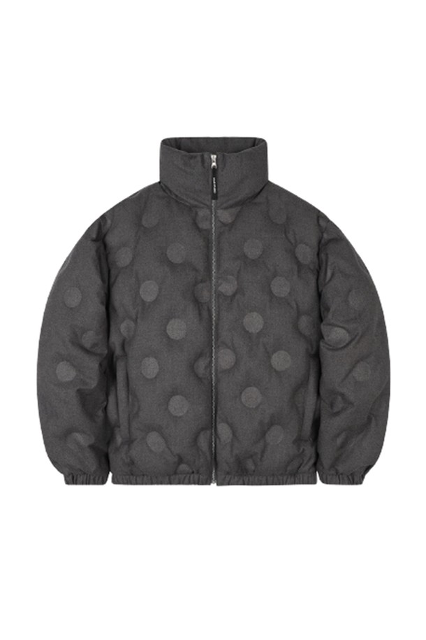 GOALSTUDIO - 다운/패딩 - CIRCLE EMBO WOOLIKE RDS DOWN JACKET - DARK GRAY