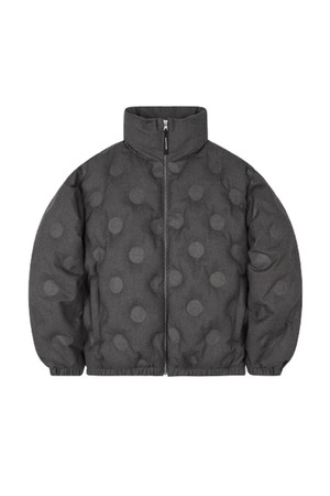 CIRCLE EMBO WOOLIKE RDS DOWN JACKET - DARK GRAY