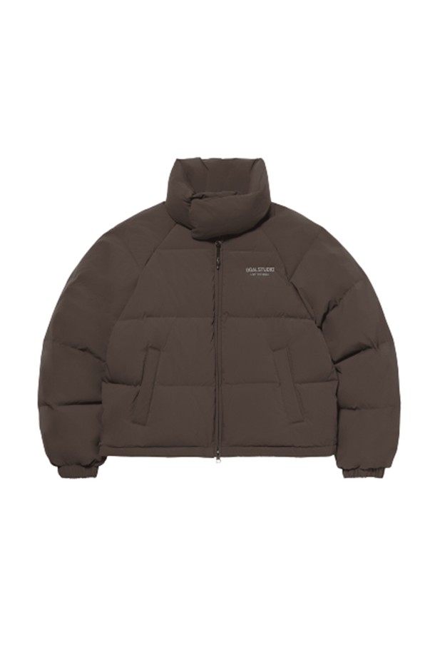 GOALSTUDIO - 패딩 - WOMEN`S CROPPED STRETCH DOWN JACKET - BLACK/BROWN/IVORY