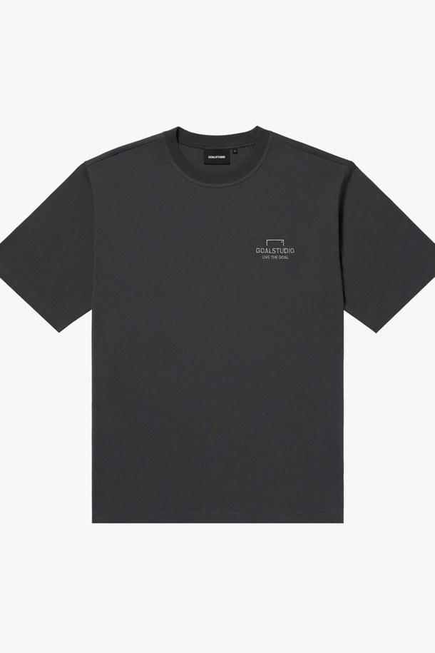 GOALSTUDIO - 반팔티셔츠 - ESSENTIAL BIG LOGO TEE - CHARCOAL