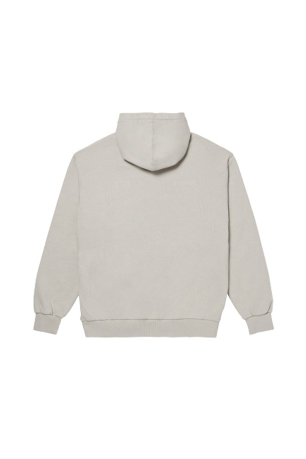 GOALSTUDIO - 후디 - STONE WASHED HALF ZIP-UP HOODIE - PURPLE/LIGHT BEIGE