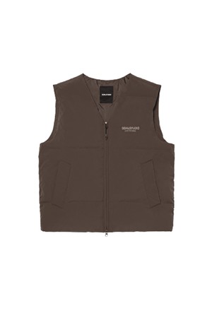 STRETCH PADDING VEST - BLACK/BROWN/IVORY