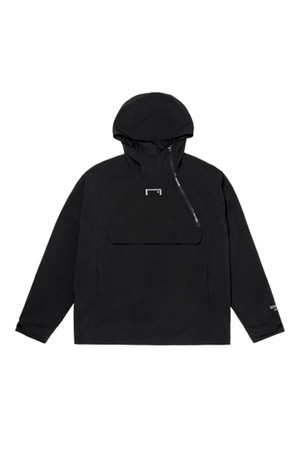 SMALL LOGO HOODED ANORAK - BLACK/LIGHT BEIGE