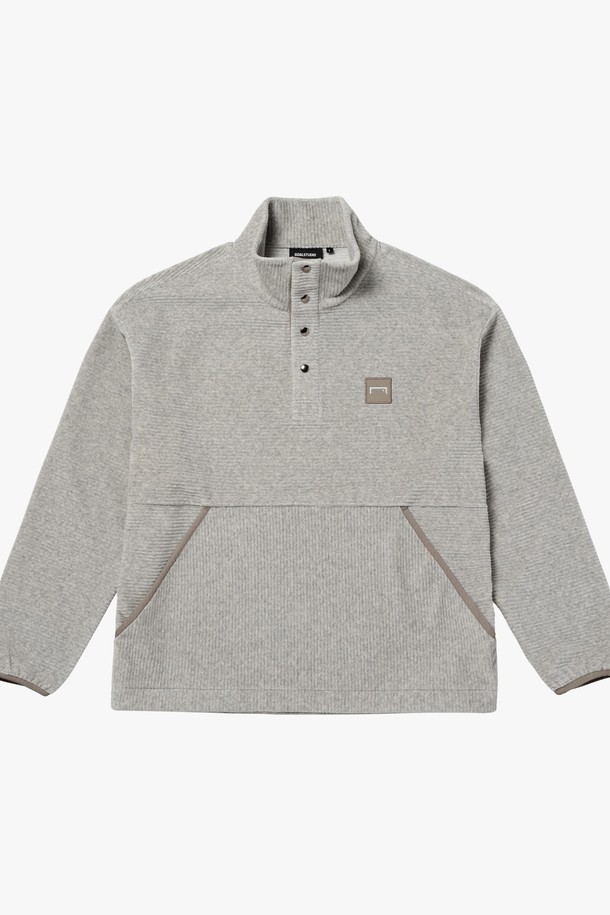 GOALSTUDIO - 긴팔티셔츠 - CORDUROY VELOUR BUTTON-UP SHIRT-MELANGE GREY