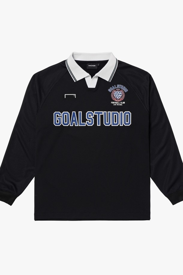 GOALSTUDIO - 긴팔티셔츠 - COLLARED LONG SLEEVE GAME SHIRT-BLACK